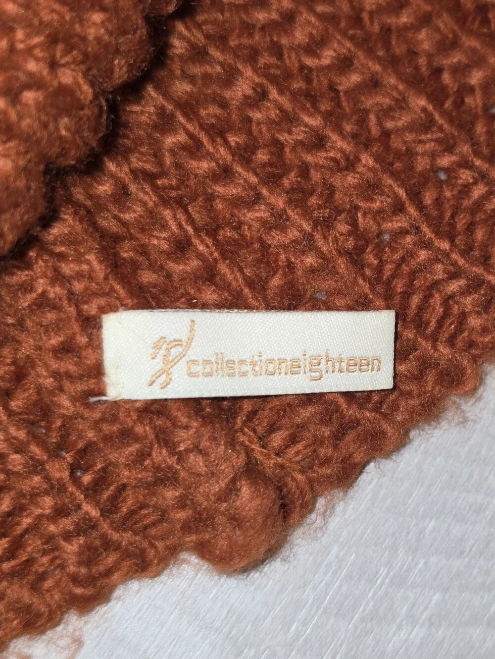 Collection Eighteen Knitted Visor Hat with Pom-Pom & Buttons One Size